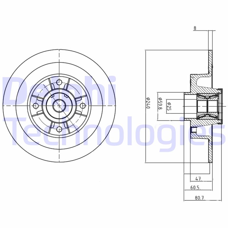 Remschijven Delphi Diesel BG9028RSC