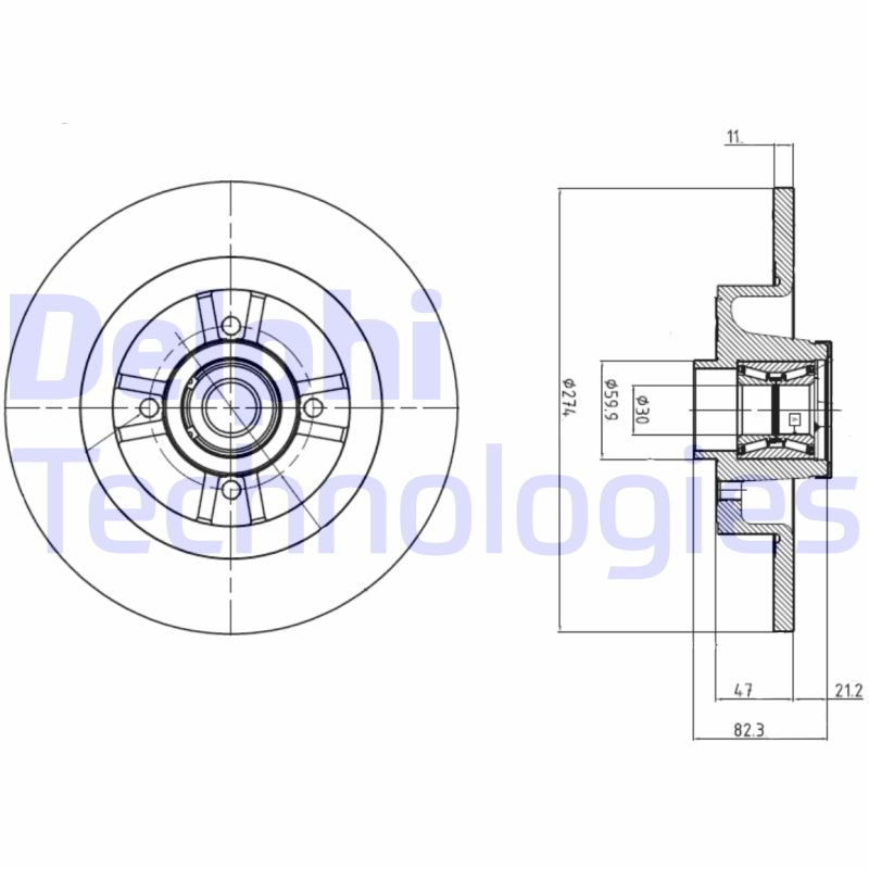 Remschijven Delphi Diesel BG9030RS