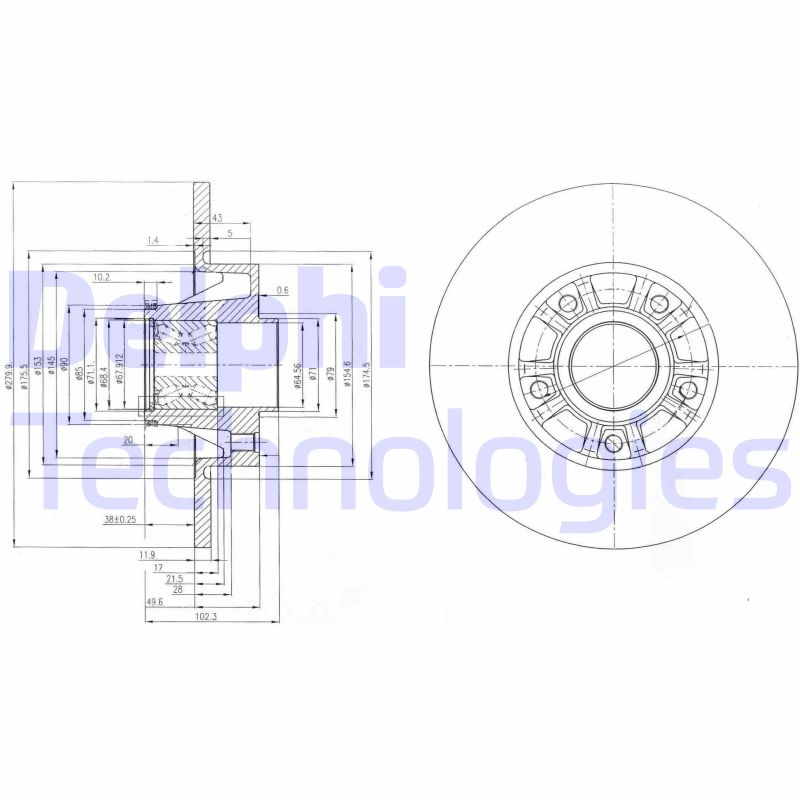 Remschijven Delphi Diesel BG9031RSC