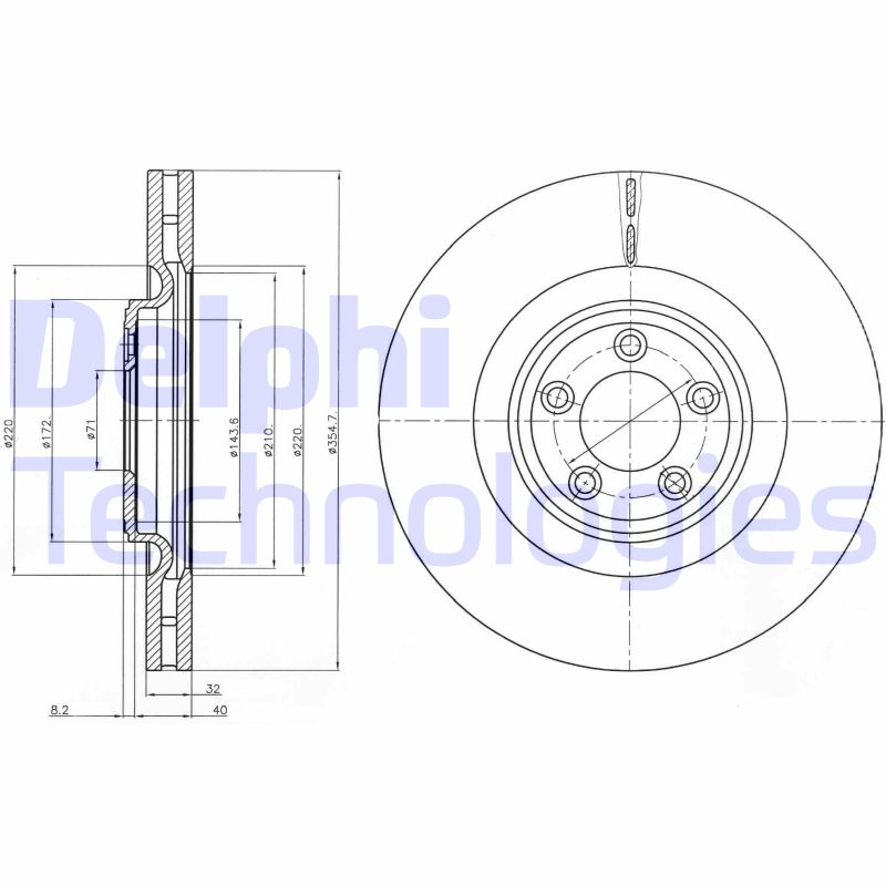 Remschijven Delphi Diesel BG9071C