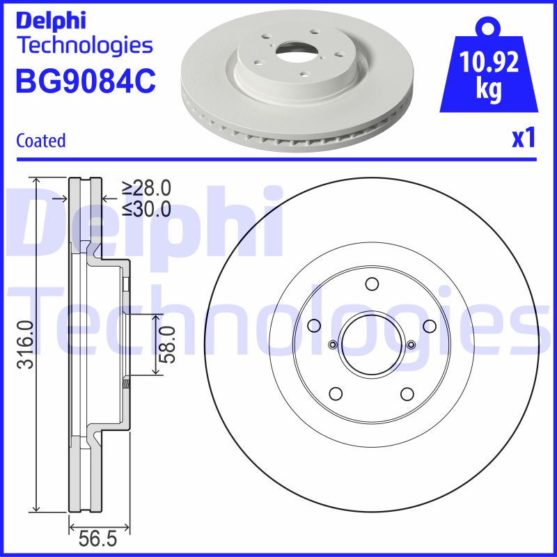 Remschijven Delphi Diesel BG9084C