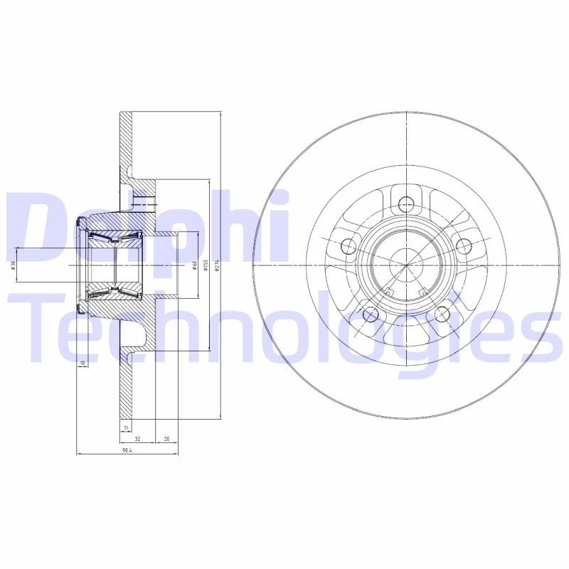 Remschijven Delphi Diesel BG9113RSC