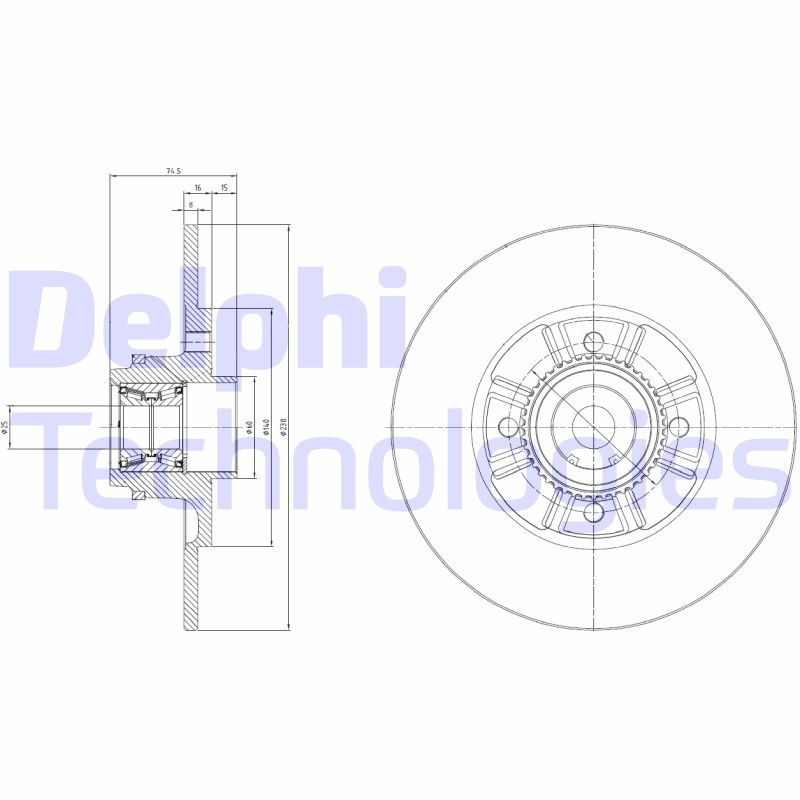 Remschijven Delphi Diesel BG9114RSC