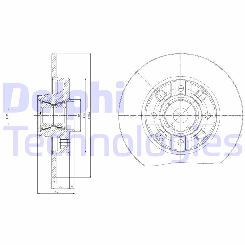Remschijven Delphi Diesel BG9116RSC