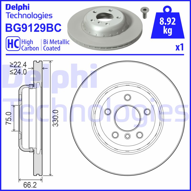 Remschijven Delphi Diesel BG9129BC