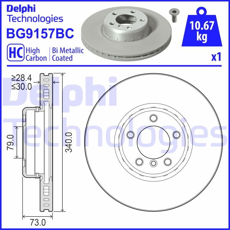 Remschijven Delphi Diesel BG9157BC