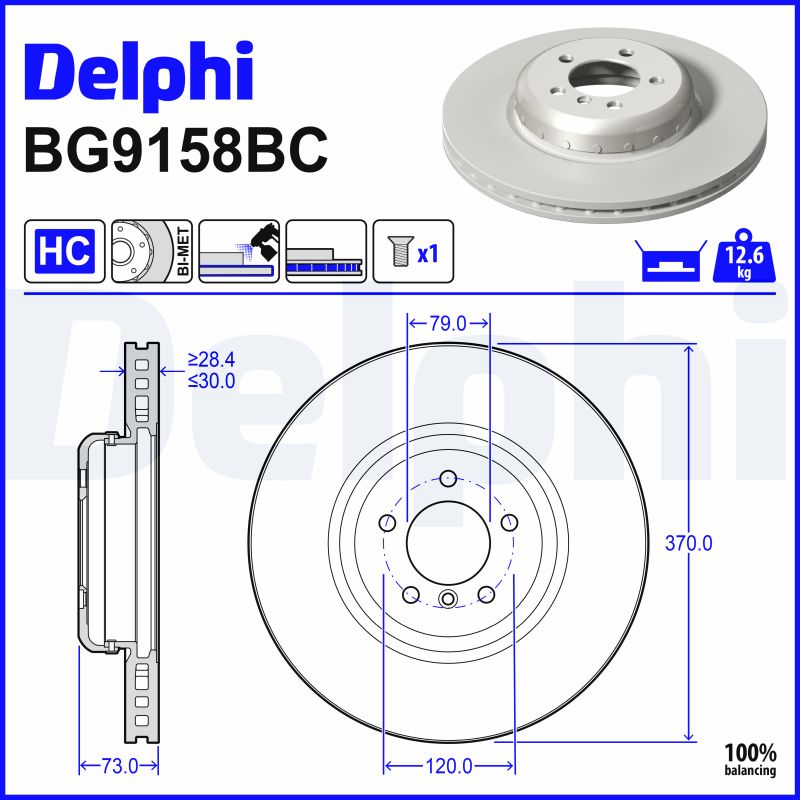 Remschijven Delphi Diesel BG9158BC