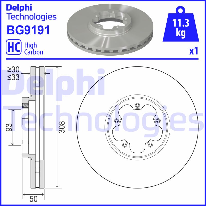 Remschijven Delphi Diesel BG9191