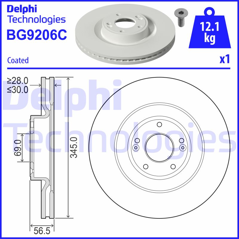 Remschijven Delphi Diesel BG9206C