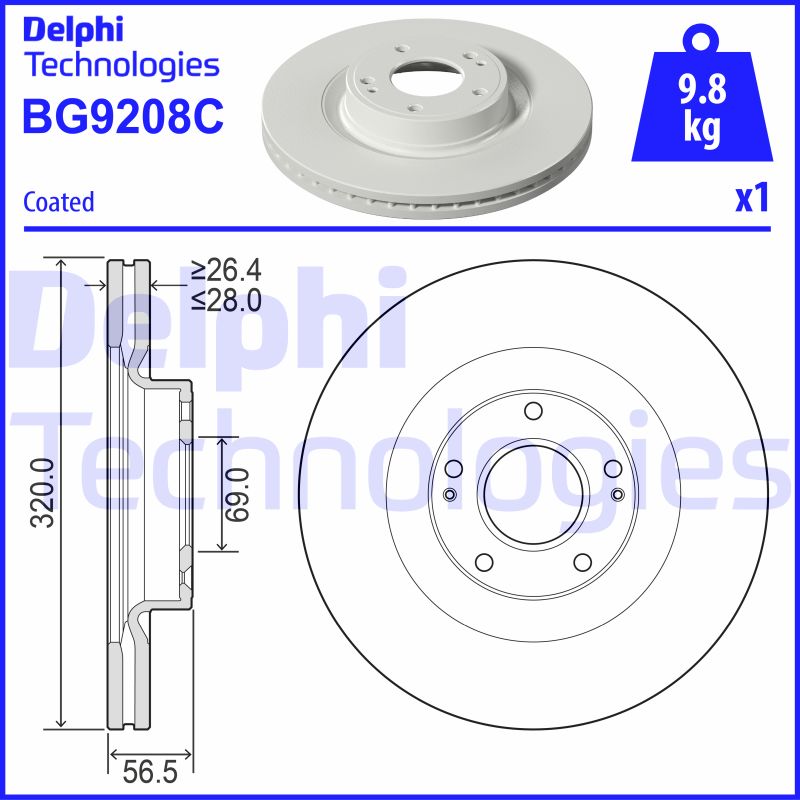 Remschijven Delphi Diesel BG9208C