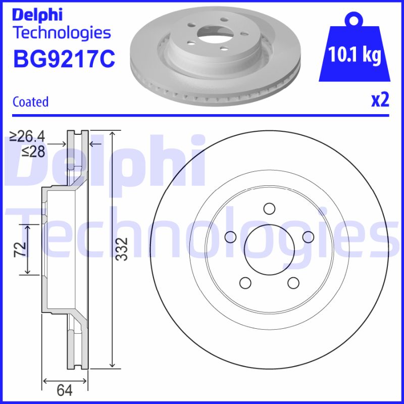 Remschijven Delphi Diesel BG9217C