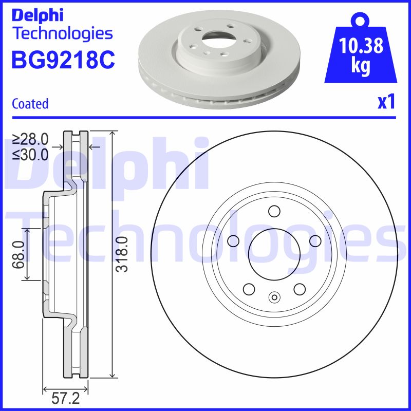 Remschijven Delphi Diesel BG9218C