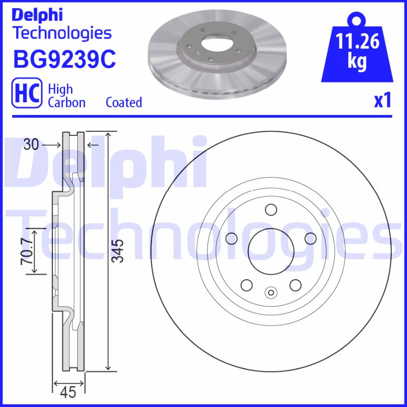 Remschijven Delphi Diesel BG9239C