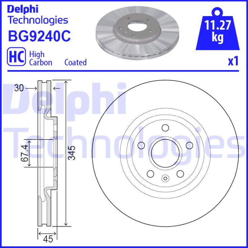 Remschijven Delphi Diesel BG9240C