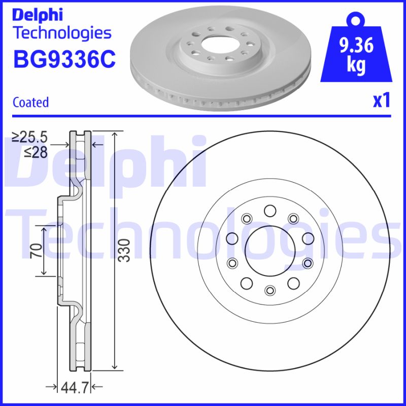 Remschijven Delphi Diesel BG9336C