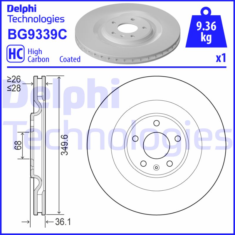 Remschijven Delphi Diesel BG9339C