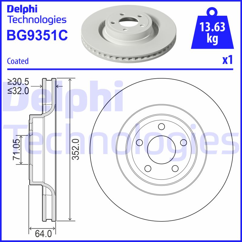 Remschijven Delphi Diesel BG9351C