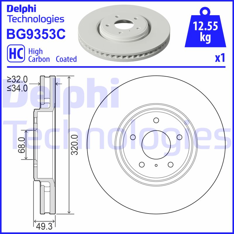 Remschijven Delphi Diesel BG9353C