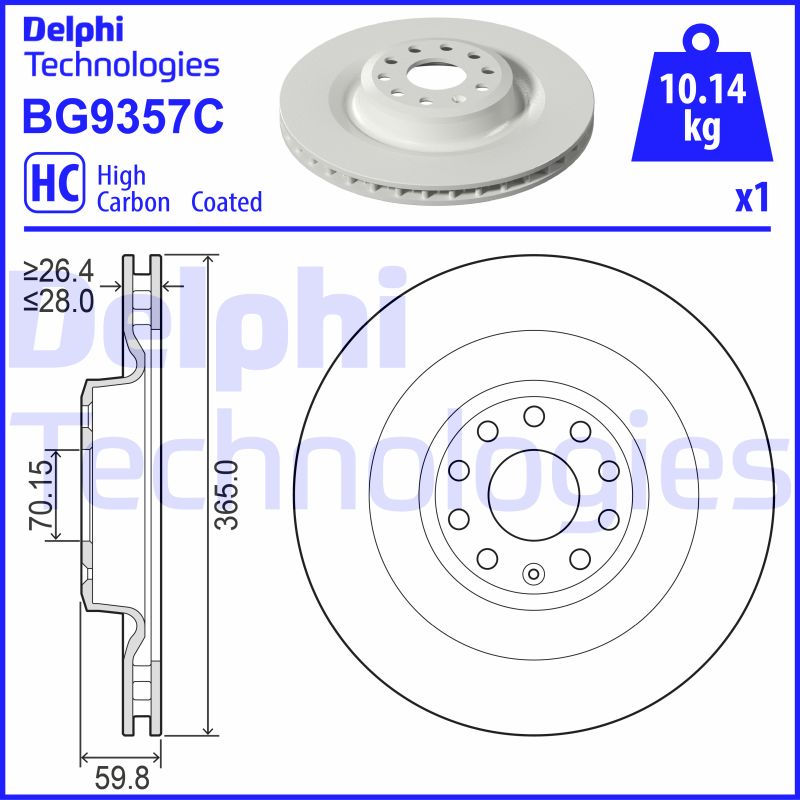 Remschijven Delphi Diesel BG9357C