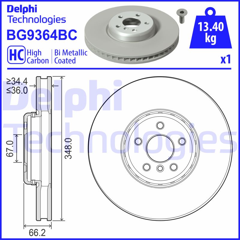 Remschijven Delphi Diesel BG9364BC