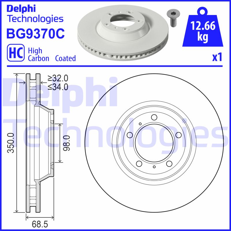 Remschijven Delphi Diesel BG9370C