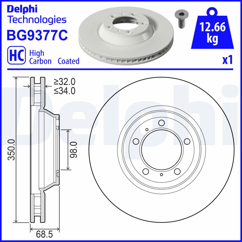 Remschijven Delphi Diesel BG9377C