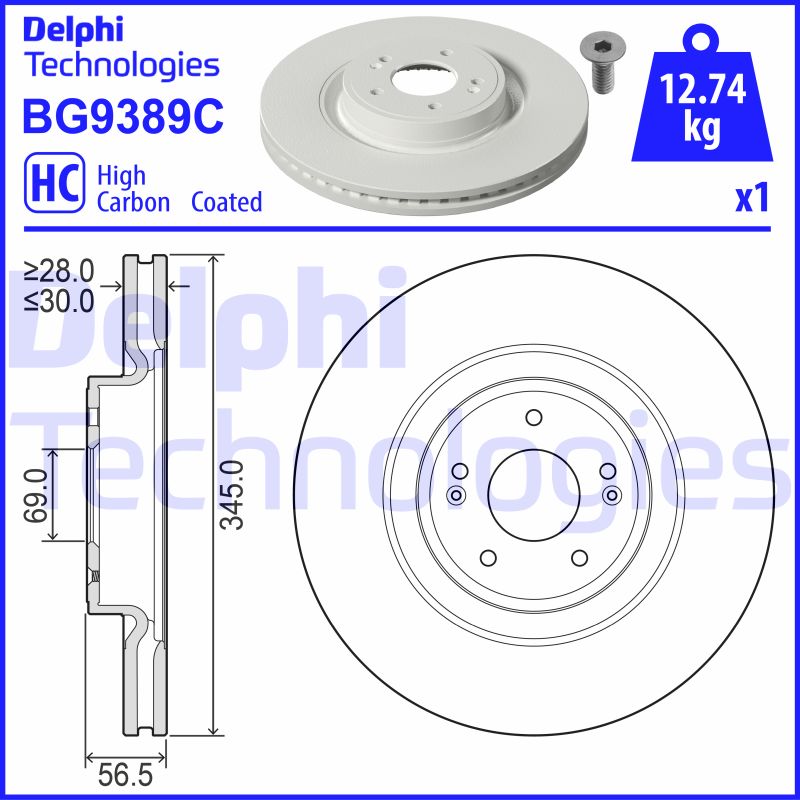 Remschijven Delphi Diesel BG9389C