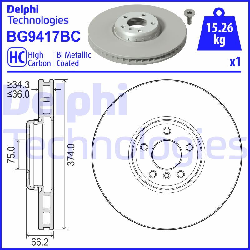 Remschijven Delphi Diesel BG9417BC