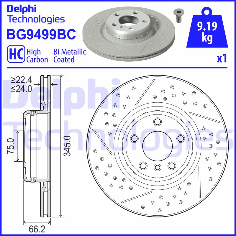 Remschijven Delphi Diesel BG9499BC