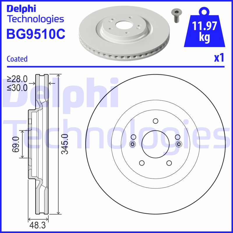 Remschijven Delphi Diesel BG9510C