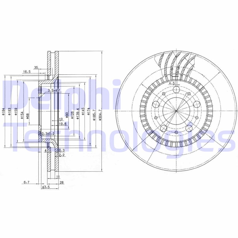 Remschijven Delphi Diesel BG9514