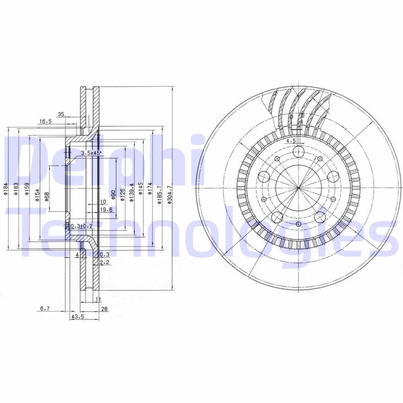 Remschijven Delphi Diesel BG9514C