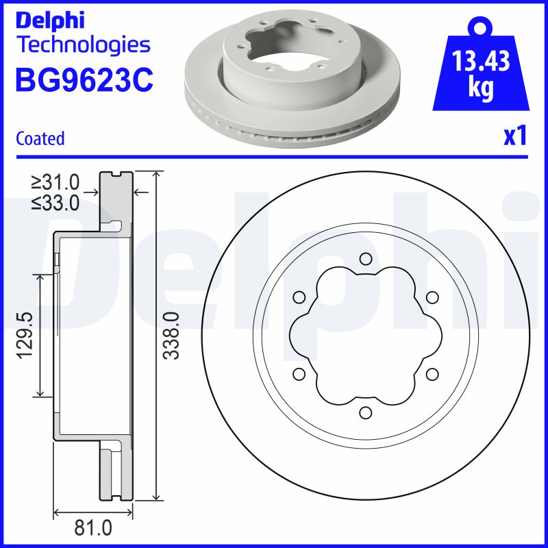 Remschijf Delphi Diesel BG9623C