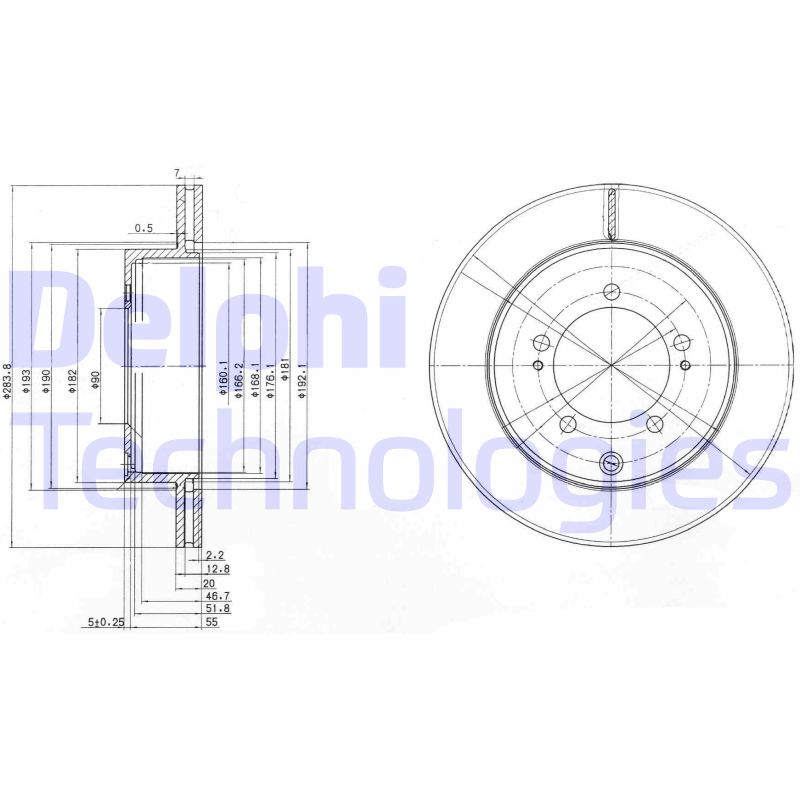 Remschijven Delphi Diesel BG9849