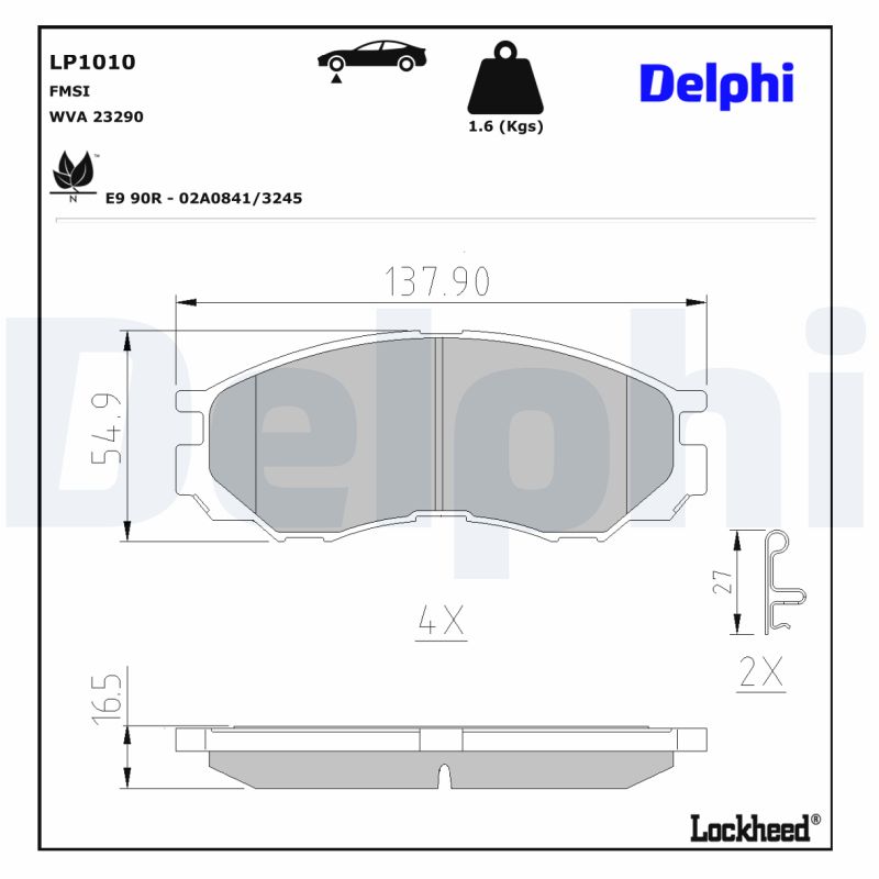 Remblokset Delphi Diesel LP1010