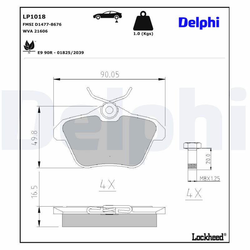 Remblokset Delphi Diesel LP1018