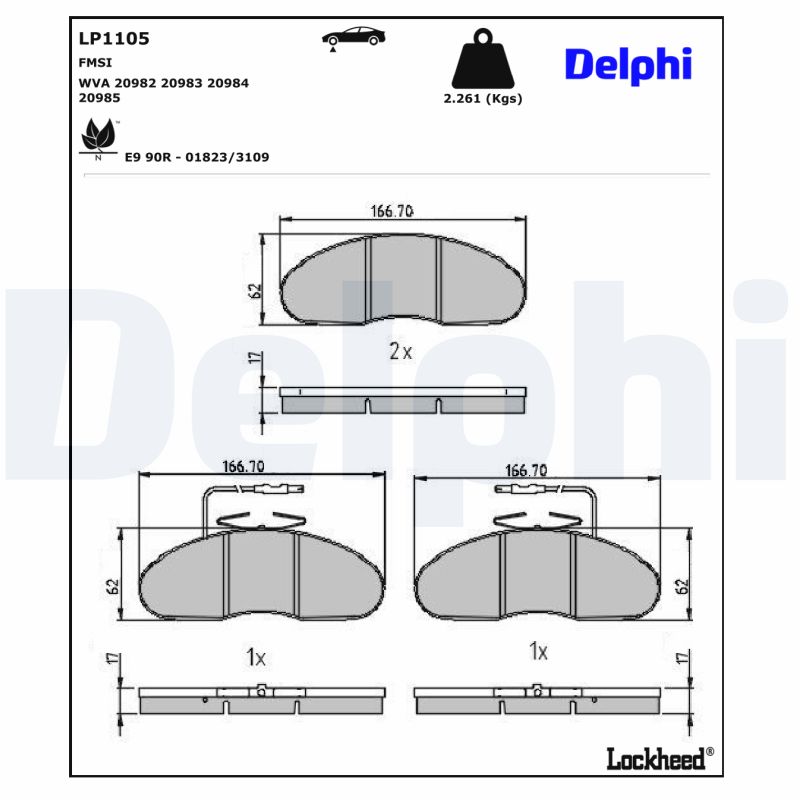 Remblokset Delphi Diesel LP1105