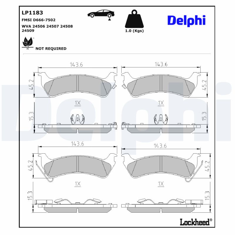 Remblokset Delphi Diesel LP1183