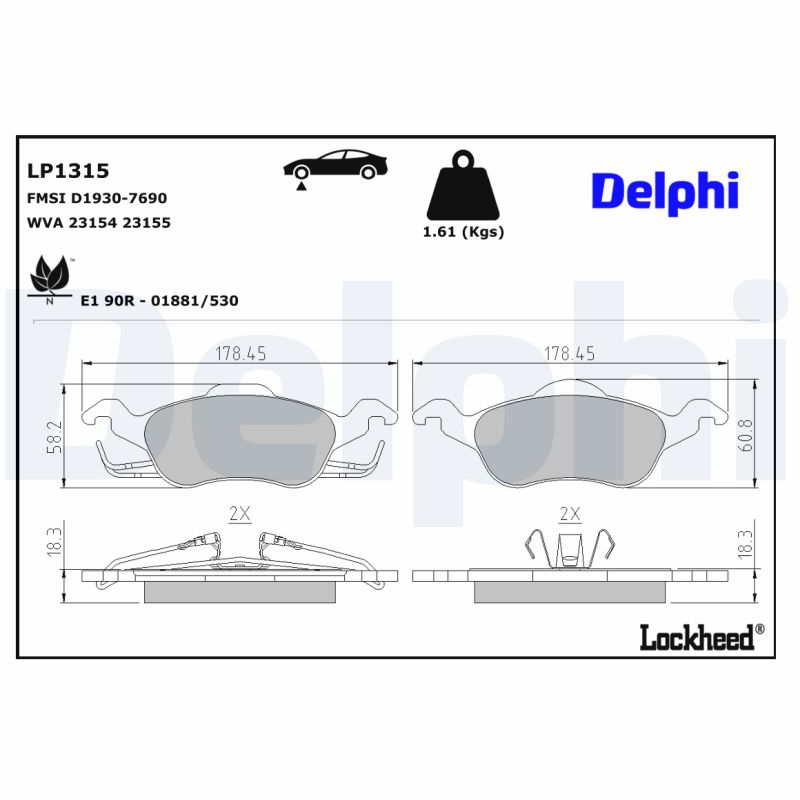 Remblokset Delphi Diesel LP1315