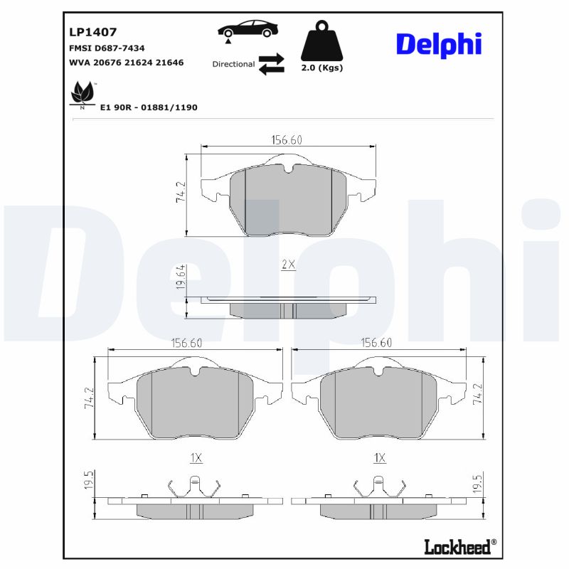 Remblokset Delphi Diesel LP1407