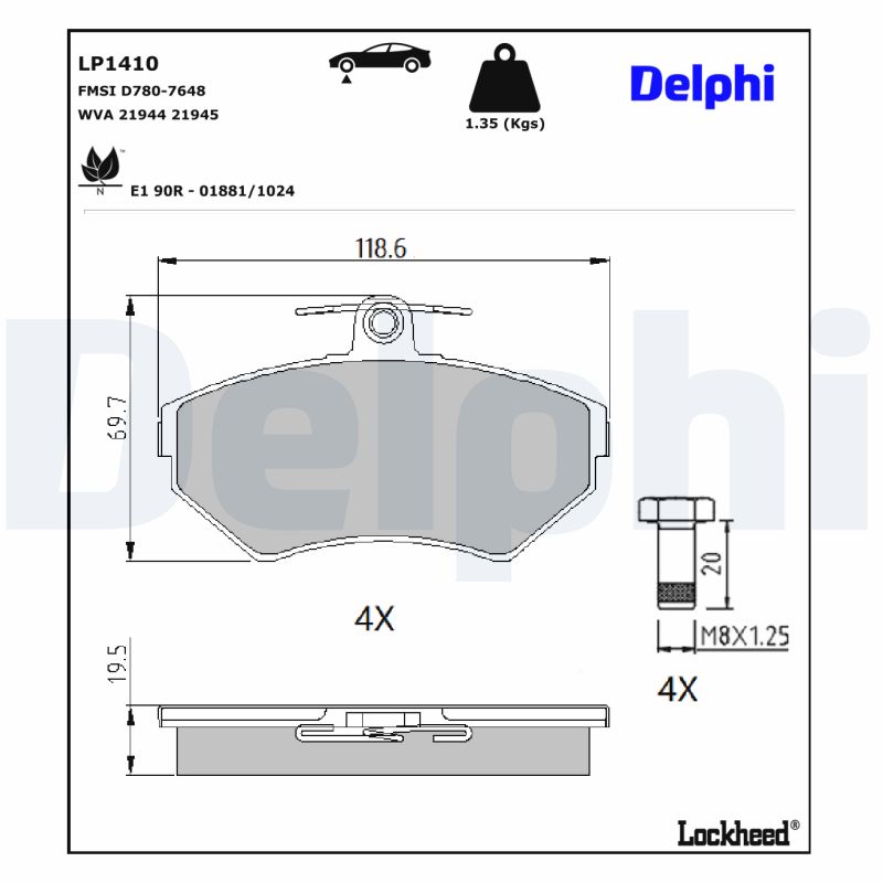 Remblokset Delphi Diesel LP1410
