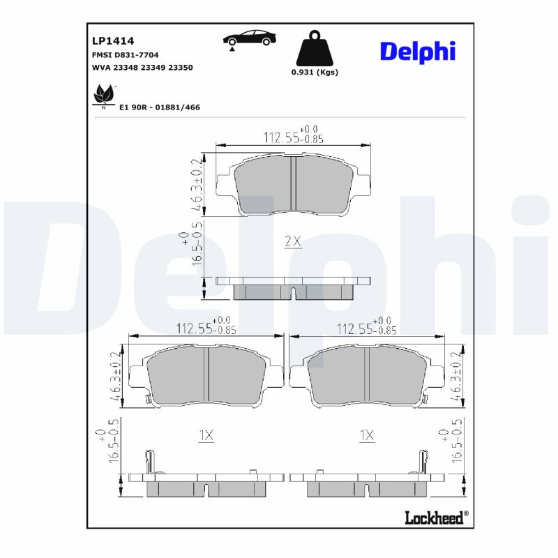 Remblokset Delphi Diesel LP1414