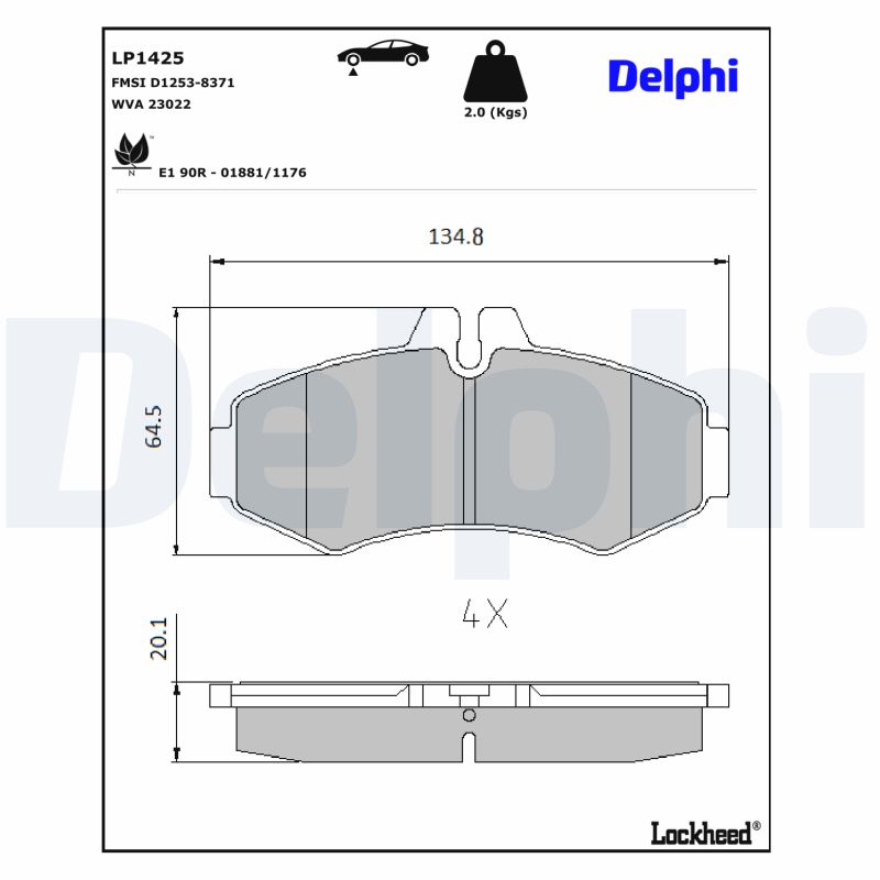 Remblokset Delphi Diesel LP1425