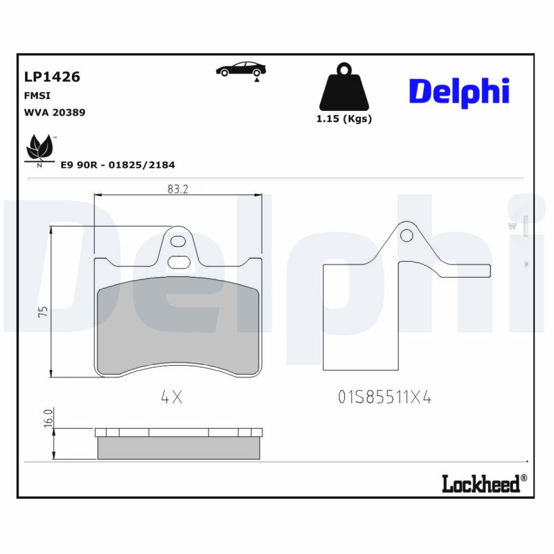 Remblokset Delphi Diesel LP1426