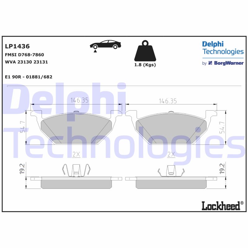 Remblokset Delphi Diesel LP1436