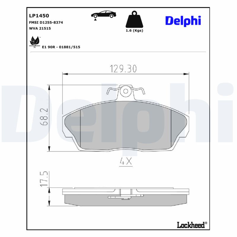 Remblokset Delphi Diesel LP1450