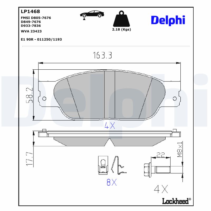 Remblokset Delphi Diesel LP1468