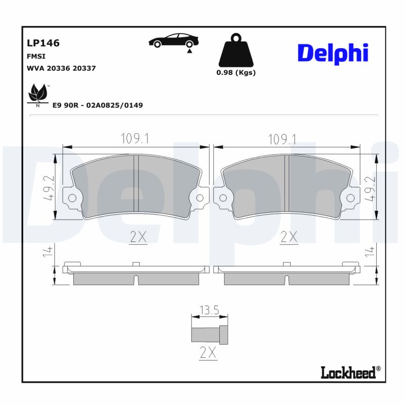 Remblokset Delphi Diesel LP146