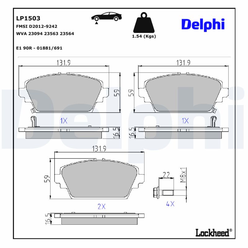 Remblokset Delphi Diesel LP1503