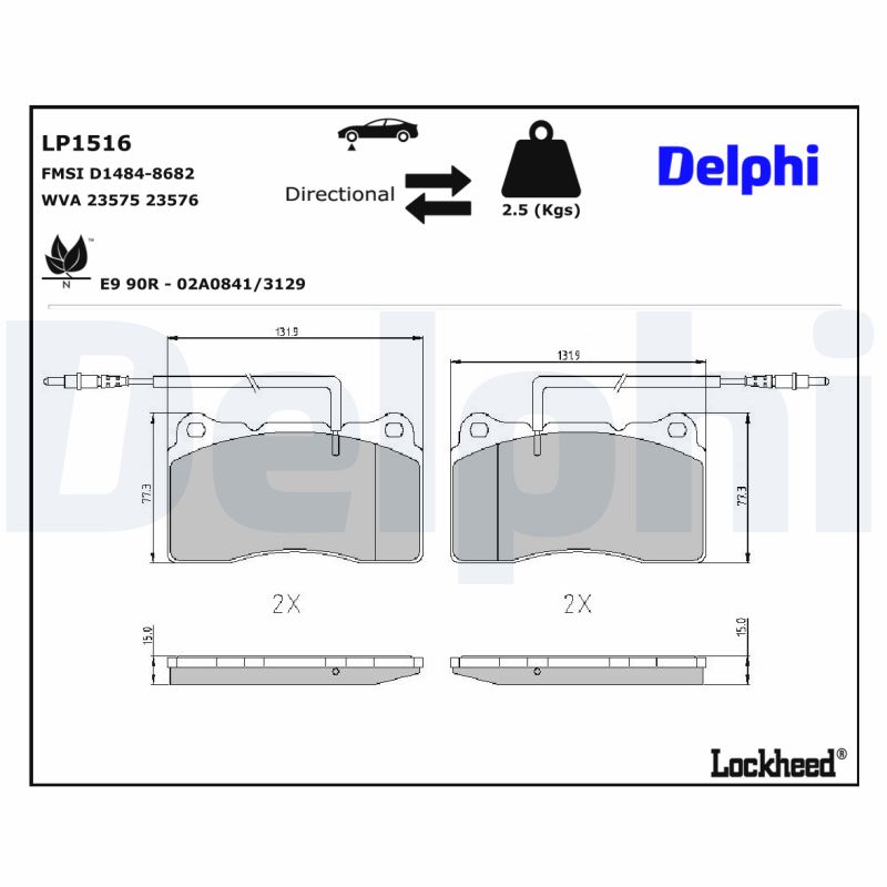 Remblokset Delphi Diesel LP1516